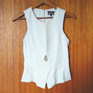 Off-white peplum zipped top